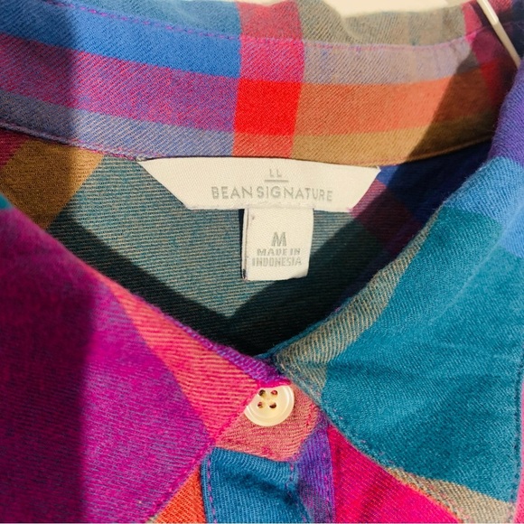 Bean Signature Multicolor Plaid Women’s Shirt SZ M - Picture 3 of 7